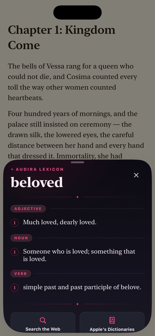 The Lexicon, in the app’s own type