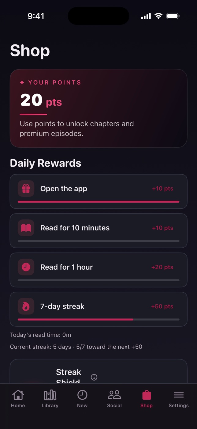 Your points and daily rewards
