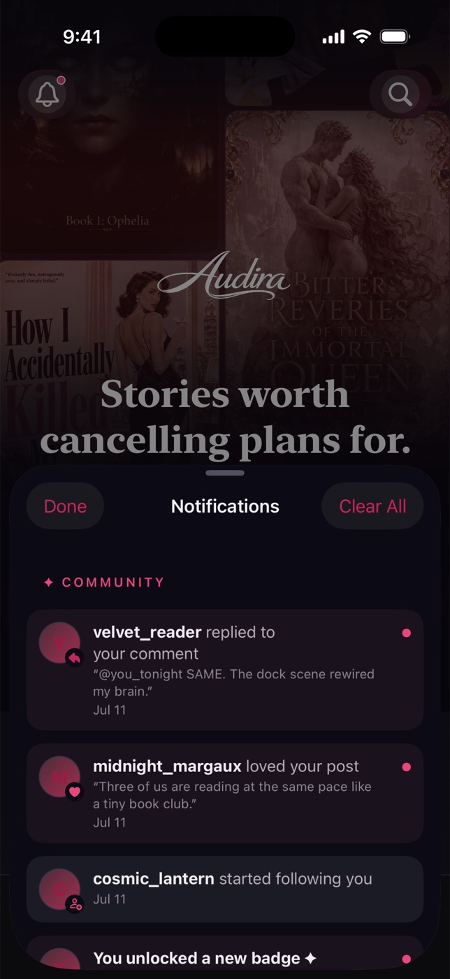 Community and From Audira, side by side