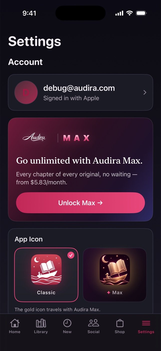 Account, membership & the app icon