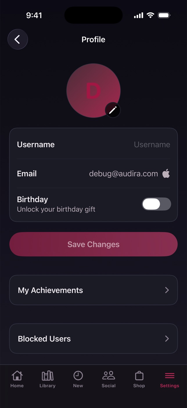 Profile & account controls